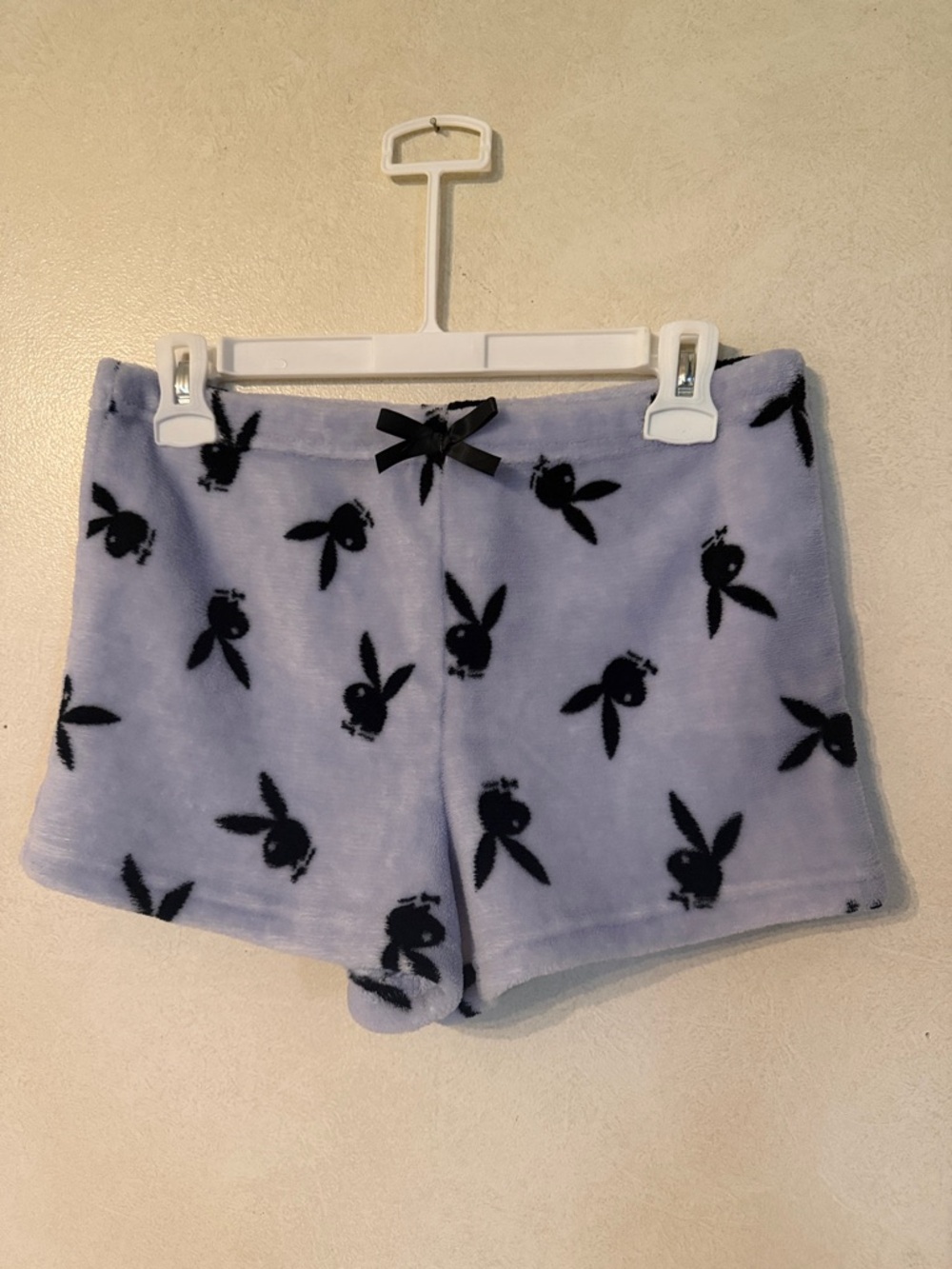 Light Blue Plush Playboy Lounge Shorts -Medium